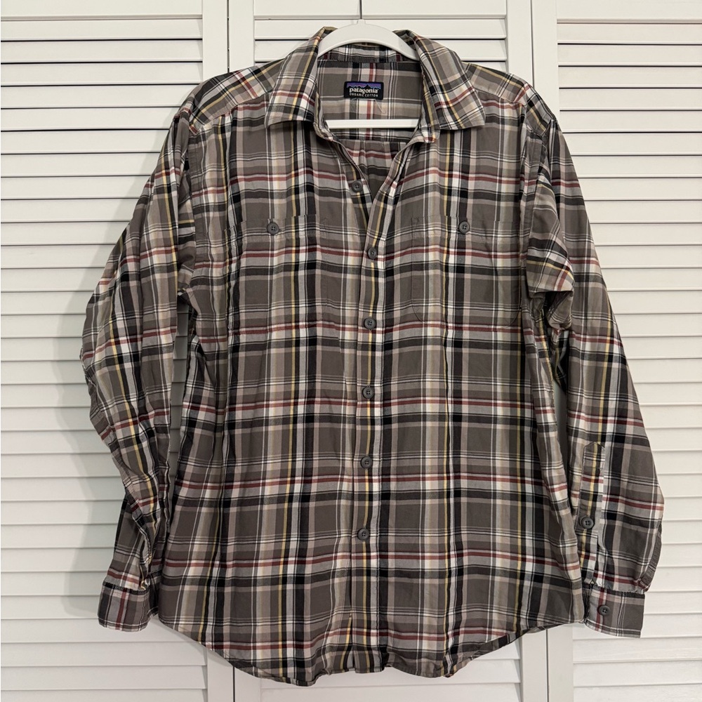 Patagonia Plaid Shirt Casual Button Down Shirt Cowboy Western Rodeo Sz M
